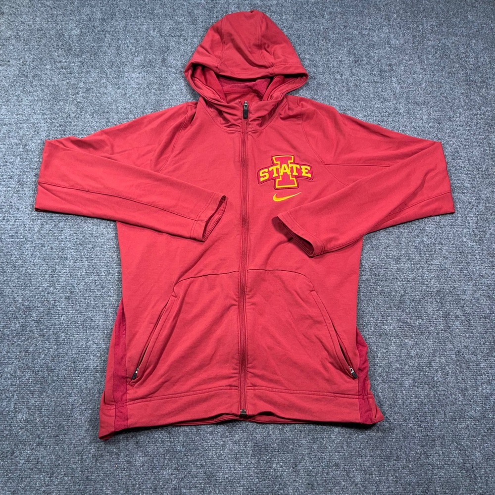 Nike Iowa State Cyclones Dri-FIT Full Zip Performance Hoodie Men Med Red College